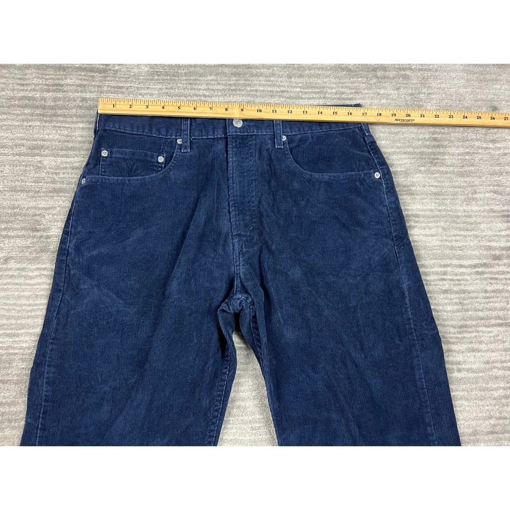 Levi's Corduroy Pants Men W34 L30 Navy Blue 569 Loose Straight Relaxed Fit Cords